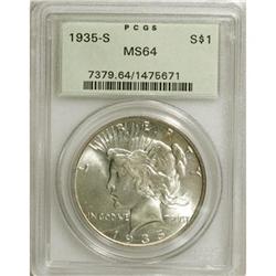 1935-S $1 MS64 PCGS. PCGS Population (1096/581). N
