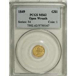 1849 G$1 Open Wreath MS62 PCGS. PCGS Population (2