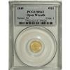 Image 1 : 1849 G$1 Open Wreath MS62 PCGS. PCGS Population (2
