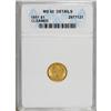 Image 1 : 1851 G$1 --Cleaned--ANACS. MS60 Details. NGC Census