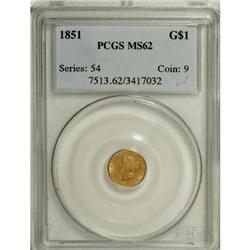 1851 G$1 MS62 PCGS. PCGS Population (422/758). NGC