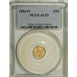 1852-O G$1 AU53 PCGS. PCGS Population (10/94). NGC