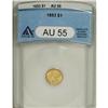 Image 1 : 1853 G$1 AU55 ANACS. NGC Census: (82/7076). PCGS P
