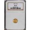 Image 1 : 1853 G$1 MS62 NGC. NGC Census: (2404/2000). PCGS P