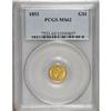 Image 1 : 1853 G$1 MS62 PCGS. PCGS Population (1015/1373). N