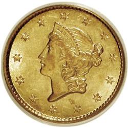 1853 G$1 MS62 PCGS. PCGS Population (1015/1373). N