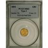Image 1 : 1854 G$1 Type One MS62 PCGS. PCGS Population (411/