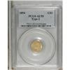 Image 1 : 1854 G$1 Type Two AU55 PCGS. PCGS Population (454/