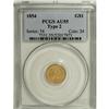 Image 1 : 1854 G$1 Type Two AU55 PCGS. PCGS Population (454/