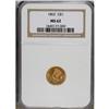Image 1 : 1862 G$1 MS62 NGC. NGC Census: (637/730). PCGS Pop