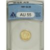 Image 1 : 1851 $2 1/2 AU55 ANACS. NGC Census: (27/440). PCGS