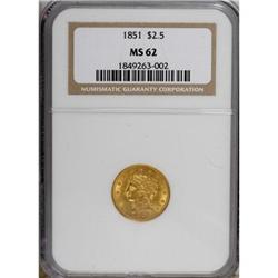 1851 $2 1/2 MS62 NGC. NGC Census: (111/88). PCGS P