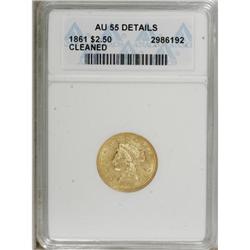 1861 $2 1/2 New Reverse, Type Two--Cleaned--ANACS. A