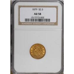 1879 $2 1/2 AU58 NGC. NGC Census: (98/464). PCGS P
