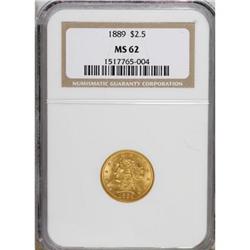 1889 $2 1/2 MS62 NGC. NGC Census: (66/92). PCGS Po