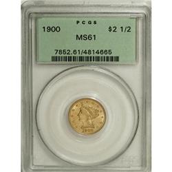 1900 $2 1/2 MS61 PCGS. PCGS Population (108/1117).