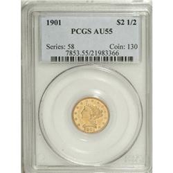 1901 $2 1/2 AU55 PCGS. PCGS Population (26/1558).
