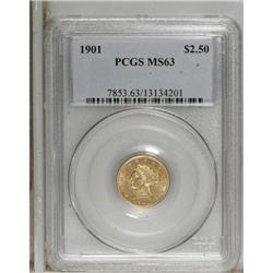 1901 $2 1/2 MS63 PCGS. PCGS Population (431/550).