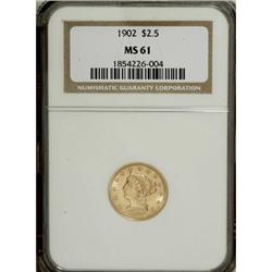 1902 $2 1/2 MS61 NGC. NGC Census: (227/2012). PCGS
