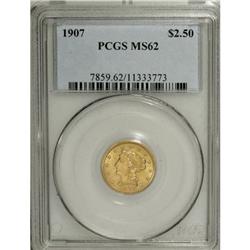 1907 $2 1/2 MS62 PCGS. PCGS Population (1386/5016)