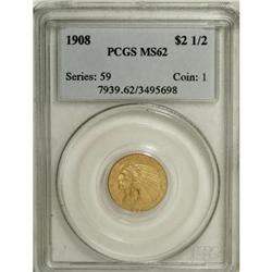 1908 $2 1/2 MS62 PCGS. PCGS Population (928/2532).