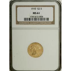 1910 $2 1/2 MS61 NGC. NGC Census: (1078/3308). PCG
