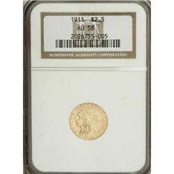 1911 $2 1/2 AU58 NGC. NGC Census: (891/6638). PCGS