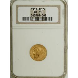 1911 $2 1/2 MS61 NGC. NGC Census: (1698/4820). PCG