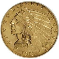 1913 $2 1/2 MS61 NGC. NGC Census: (1654/4550). PCG