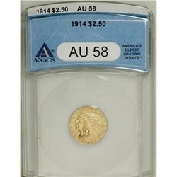 1914 $2 1/2 AU58 ANACS. NGC Census: (802/3854). PC