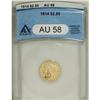 Image 1 : 1914 $2 1/2 AU58 ANACS. NGC Census: (802/3854). PC