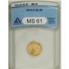Image 1 : 1914-D $2 1/2 MS61 ANACS. NGC Census: (1411/4148).