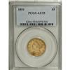 Image 1 : 1851 $5 AU55 PCGS. PCGS Population (24/46). NGC Ce