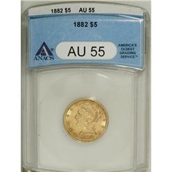 1882 $5 AU55 ANACS. NGC Census: (32/4647). PCGS Po