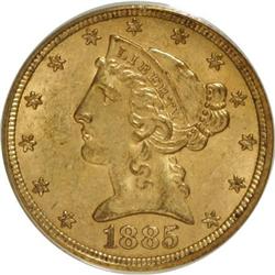 1885 $5 MS61 PCGS. PCGS Population (80/405). NGC C