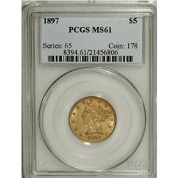 1897 $5 MS61 PCGS. PCGS Population (260/726). NGC