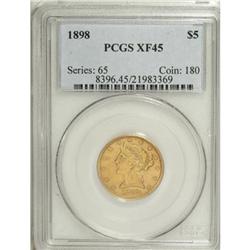 1898 $5 XF45 PCGS. PCGS Population (5/643). NGC Ce