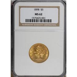 1898 $5 MS62 NGC. NGC Census: (583/360). PCGS Popu