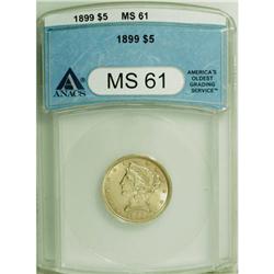 1899 $5 MS61 ANACS. NGC Census: (1211/7011). PCGS