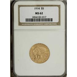 1914 $5 MS62 NGC. NGC Census: (584/438). PCGS Popu