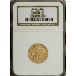 1915 $5 AU55 NGC. NGC Census: (87/3419). PCGS Popu