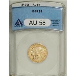 1915 $5 AU58 ANACS. NGC Census: (654/2765). PCGS P