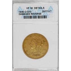 1846-O $10 VF30 ANACS. NGC Census: (5/85). PCGS Popula