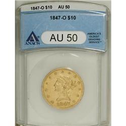 1847-O $10 AU50 ANACS. NGC Census: (87/293). PCGS