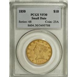 1850 $10 Small Date VF30 PCGS. PCGS Population (4/