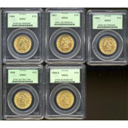 1881 $10 MS62 PCGS. PCGS Population (970/204). NGC Cen