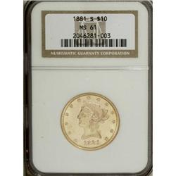 1881-S $10 MS61 NGC. NGC Census: (813/331). PCGS P