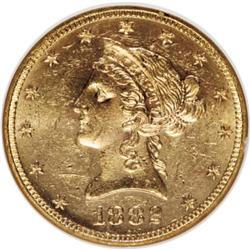 1882 $10 MS62 Prooflike NGC. NGC Census: (8/1). PC
