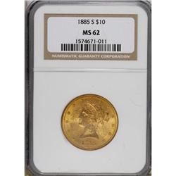 1885-S $10 MS62 NGC. NGC Census: (158/39). PCGS Po
