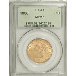 1886 $10 MS62 PCGS. PCGS Population (74/28). NGC C